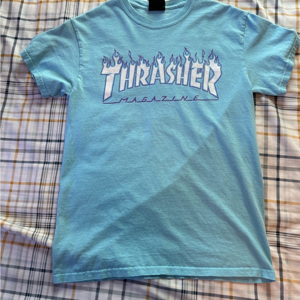 Thrasher Kids Aqua Blue Flame Tee